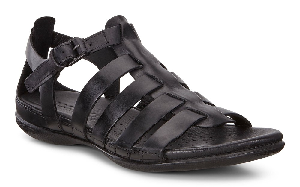 ECCO Womens Sandals Black - Flash Flat - DHT-451862